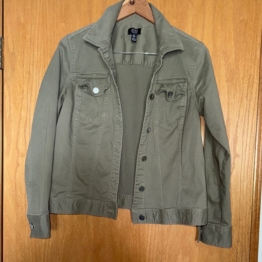 Jones New York Olive Green Jean Jacket